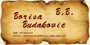 Boriša Budaković vizit kartica
